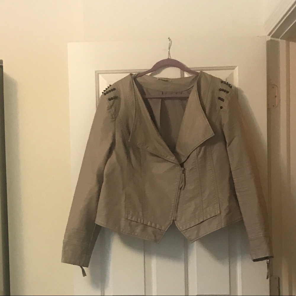 💛Tan Plus Size Moto Jacket💛